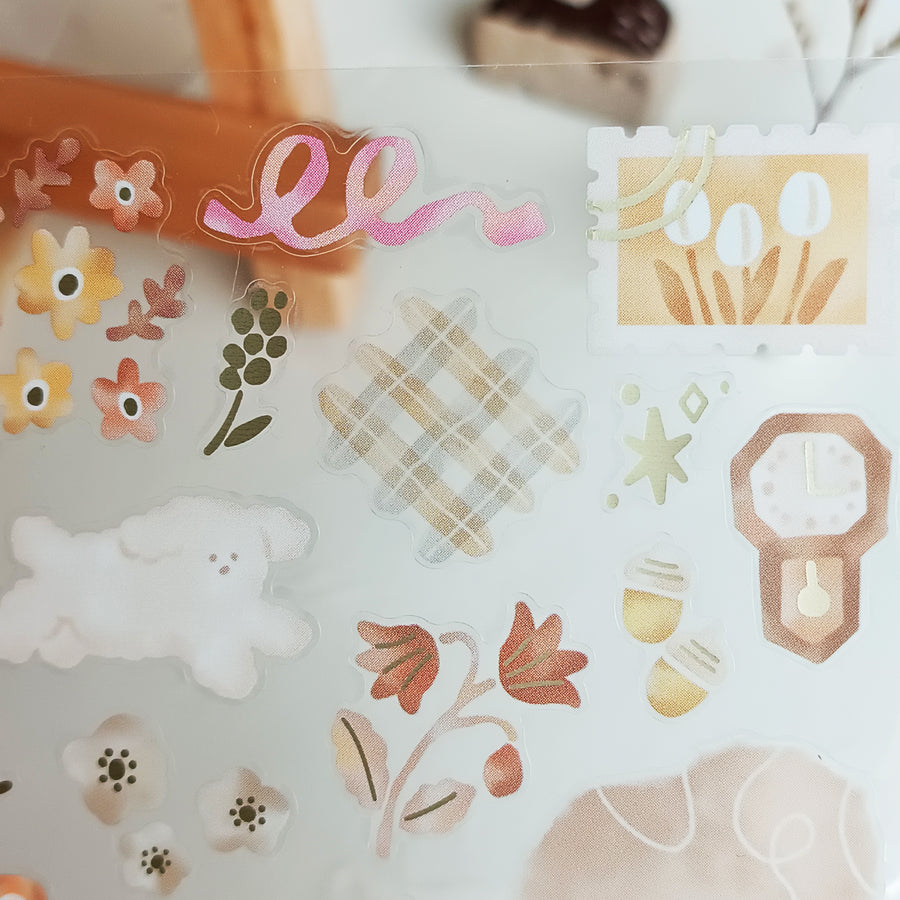 Mind Wave Dewdrop Gold Foil Sticker - Brown