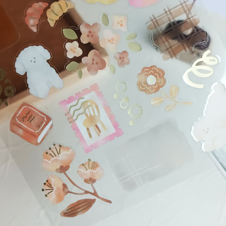 Mind Wave Dewdrop Gold Foil Sticker - Brown