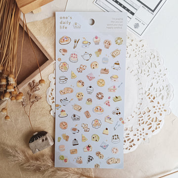 Mind Wave One's Daily Life Gold Foil Sticker - Pastry