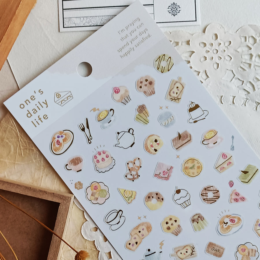 Mind Wave One's Daily Life Gold Foil Sticker - Pastry