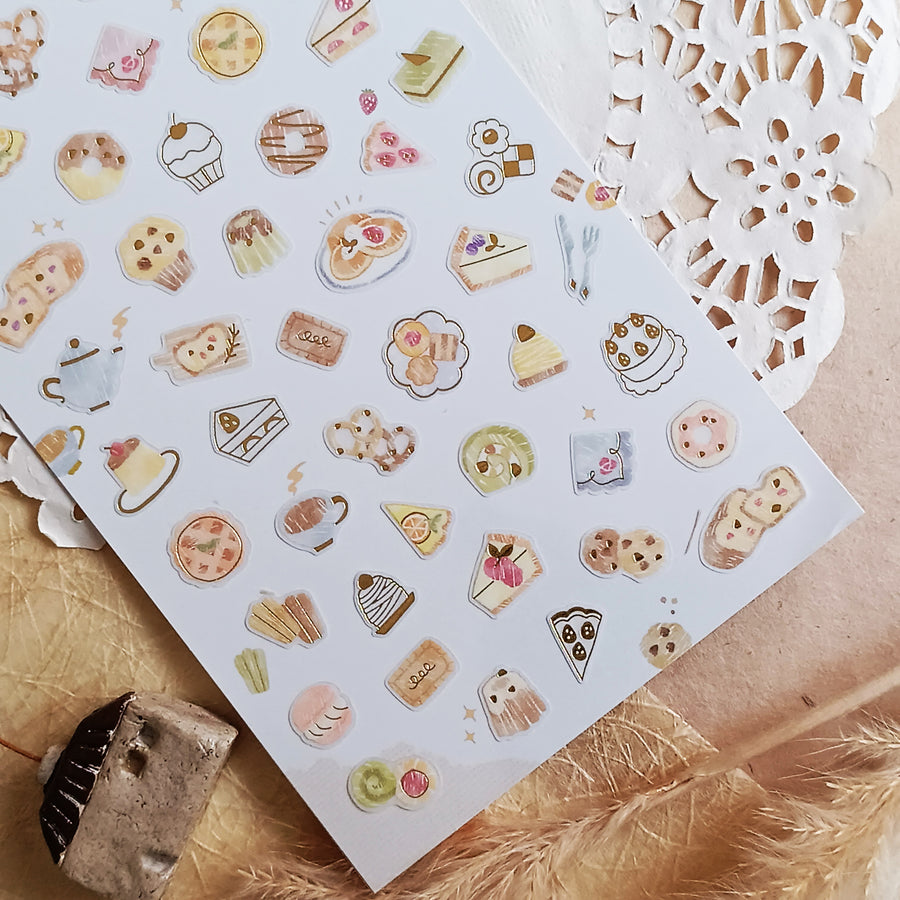 Mind Wave One's Daily Life Gold Foil Sticker - Pastry