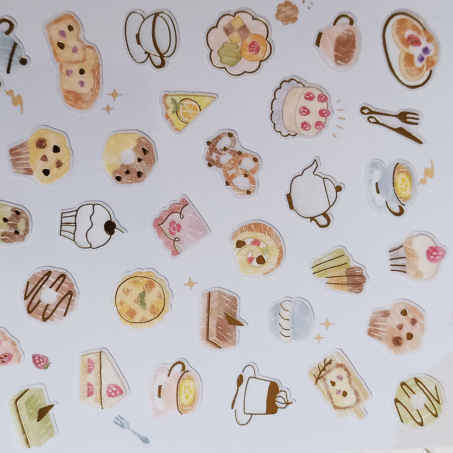 Mind Wave One's Daily Life Gold Foil Sticker - Pastry