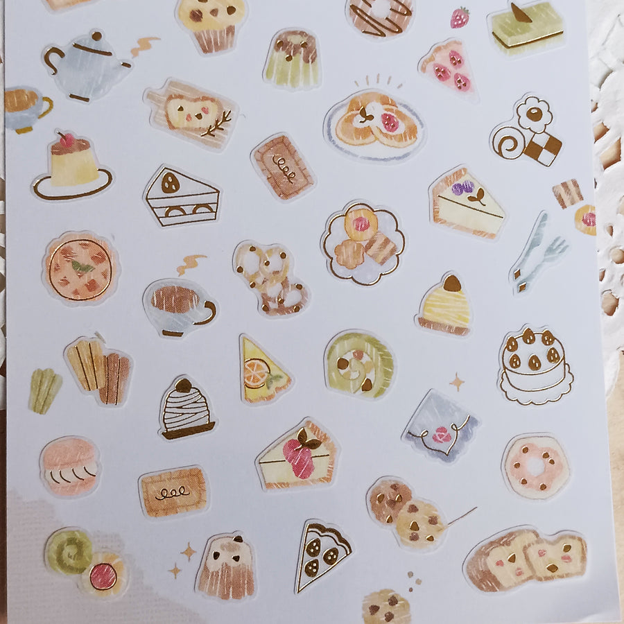 Mind Wave One's Daily Life Gold Foil Sticker - Pastry
