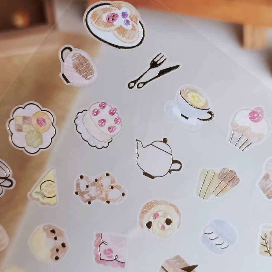 Mind Wave One's Daily Life Gold Foil Sticker - Pastry