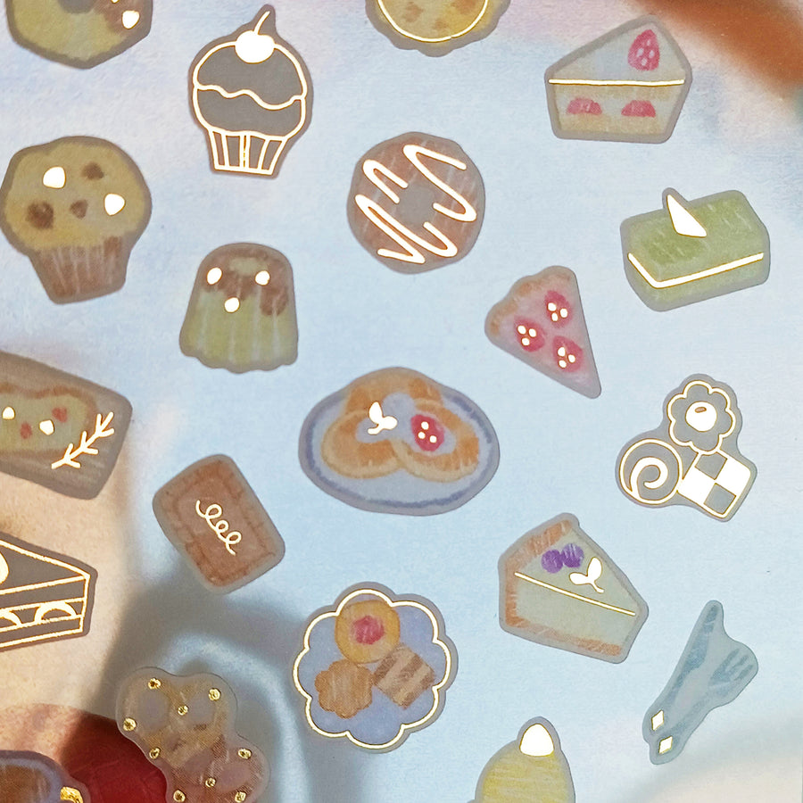 Mind Wave One's Daily Life Gold Foil Sticker - Pastry