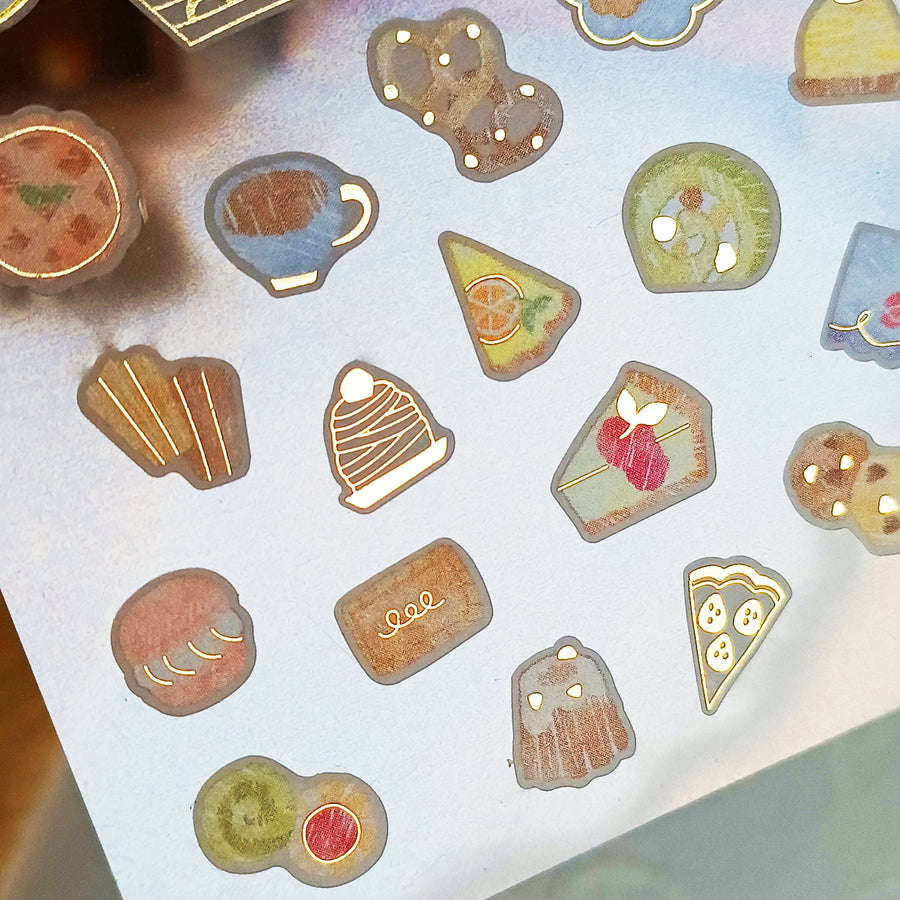 Mind Wave One's Daily Life Gold Foil Sticker - Pastry