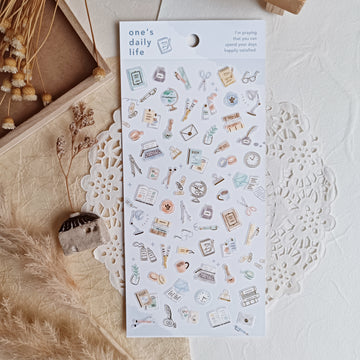 Mind Wave One's Daily Life Gold Foil Sticker - Stationery