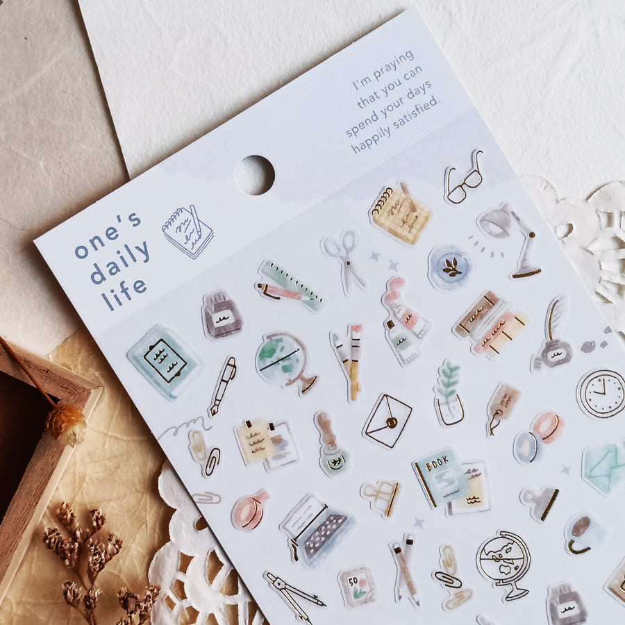 Mind Wave One's Daily Life Gold Foil Sticker - Stationery