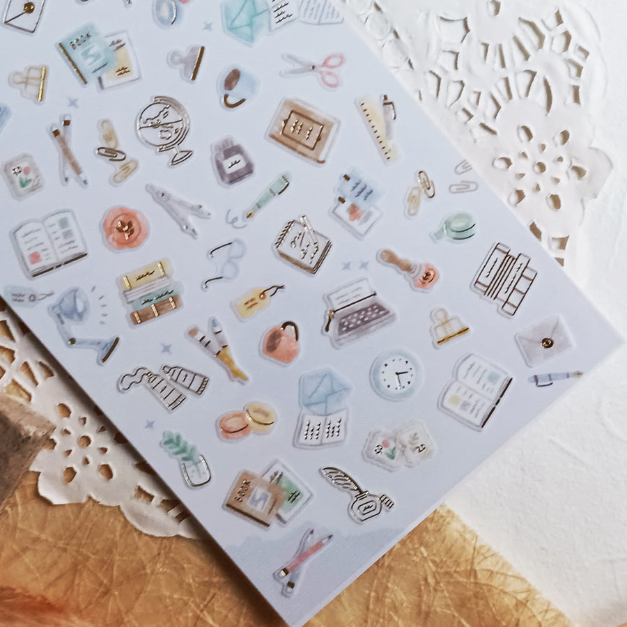 Mind Wave One's Daily Life Gold Foil Sticker - Stationery