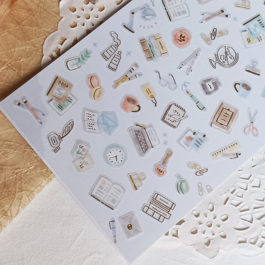 Mind Wave One's Daily Life Gold Foil Sticker - Stationery