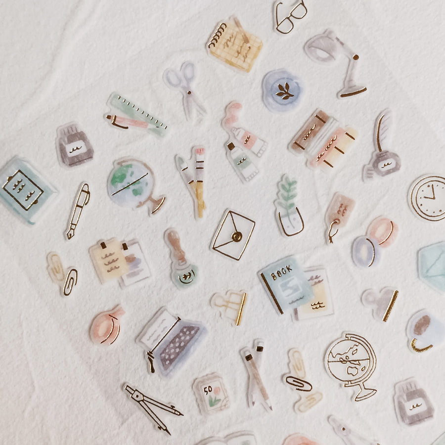 Mind Wave One's Daily Life Gold Foil Sticker - Stationery