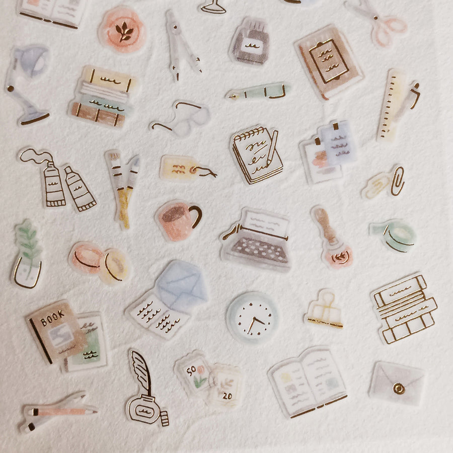 Mind Wave One's Daily Life Gold Foil Sticker - Stationery