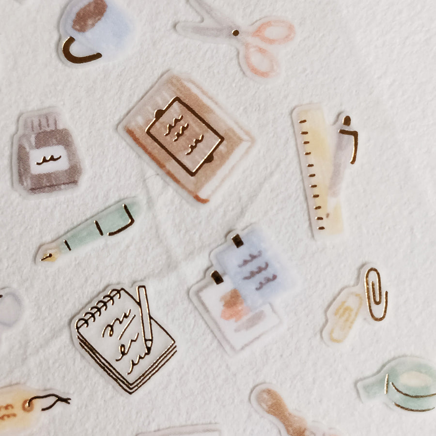 Mind Wave One's Daily Life Gold Foil Sticker - Stationery