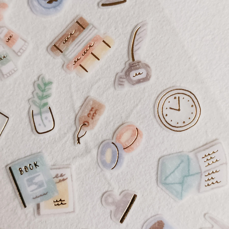 Mind Wave One's Daily Life Gold Foil Sticker - Stationery