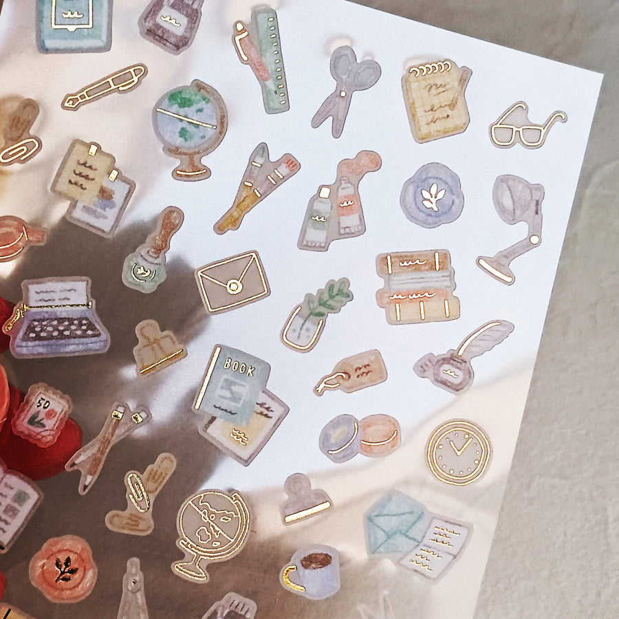 Mind Wave One's Daily Life Gold Foil Sticker - Stationery