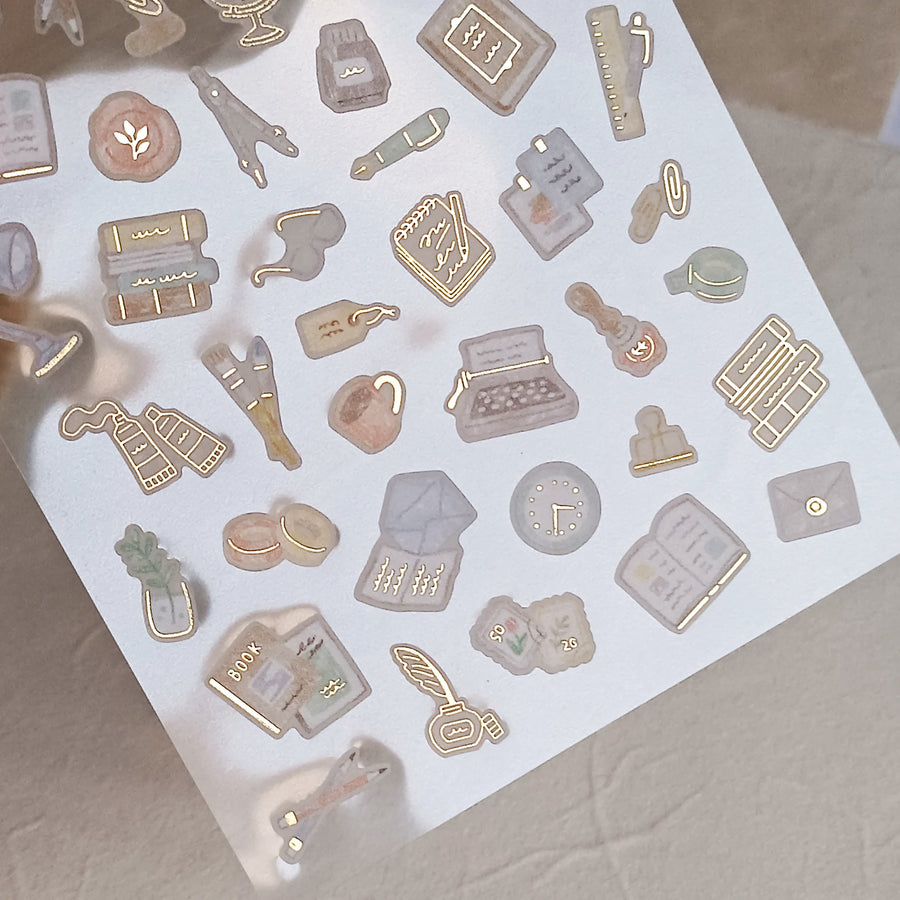 Mind Wave One's Daily Life Gold Foil Sticker - Stationery