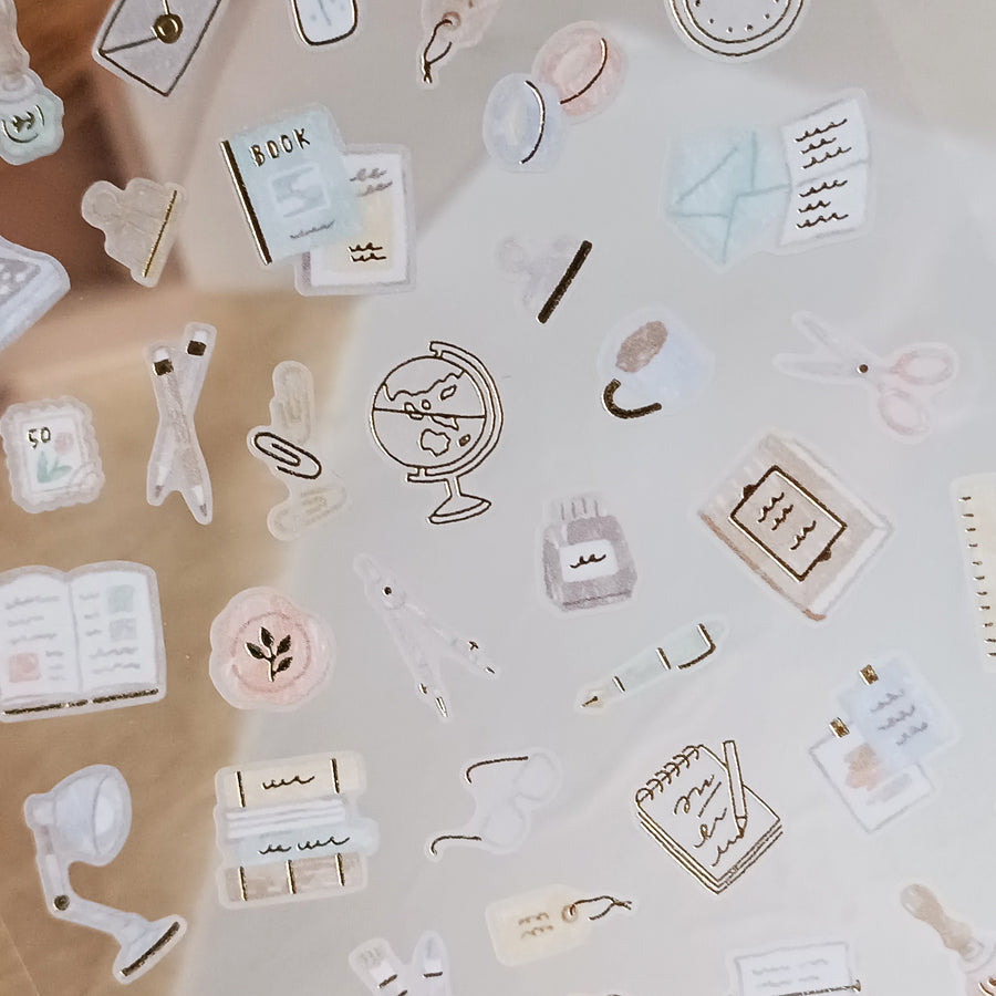 Mind Wave One's Daily Life Gold Foil Sticker - Stationery