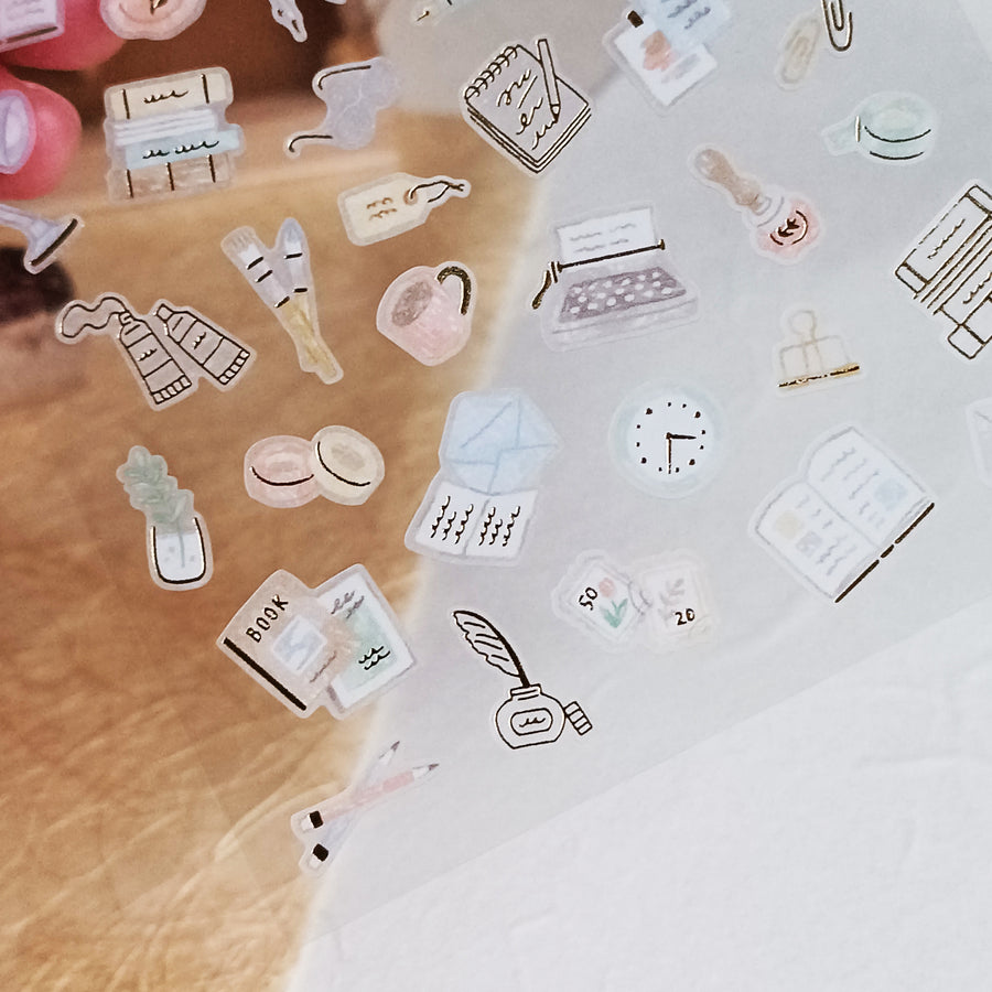 Mind Wave One's Daily Life Gold Foil Sticker - Stationery