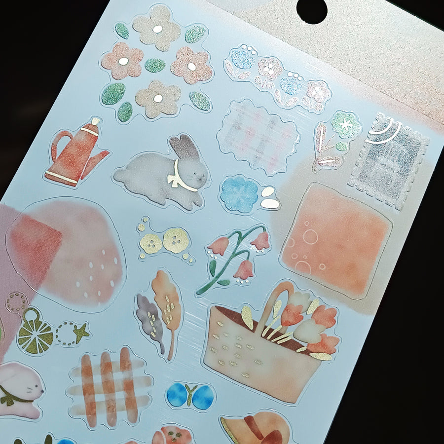 Mind Wave Dewdrop Gold Foil Sticker - Beige