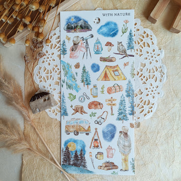 Mind Wave With Nature Foil Gold Sticker - Astronomical Observation