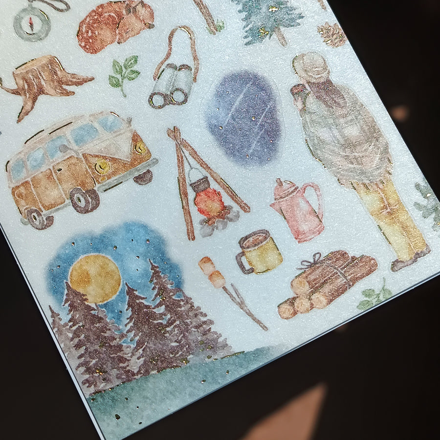 Mind Wave With Nature Foil Gold Sticker - Astronomical Observation