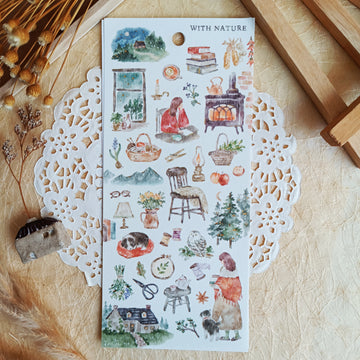 Mind Wave With Nature Foil Gold Sticker - Hobbies
