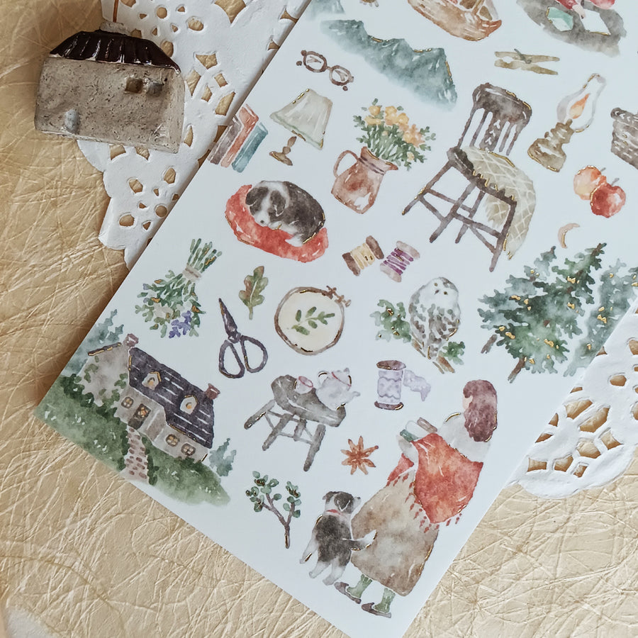 Mind Wave With Nature Foil Gold Sticker - Hobbies