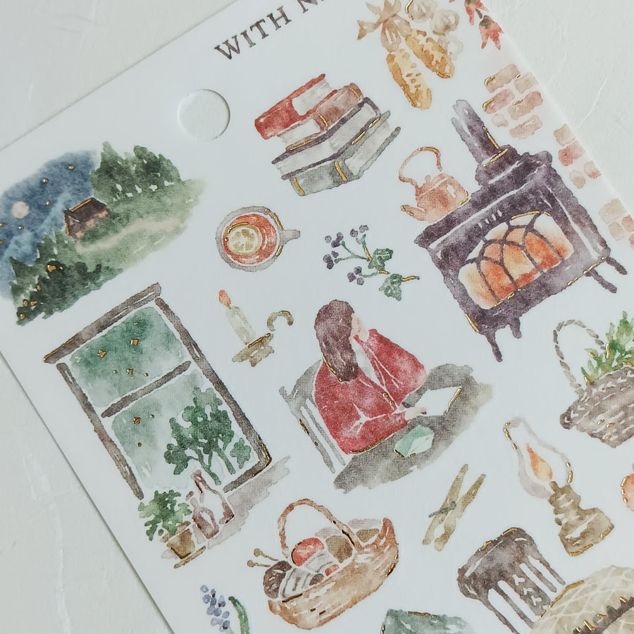 Mind Wave With Nature Foil Gold Sticker - Hobbies