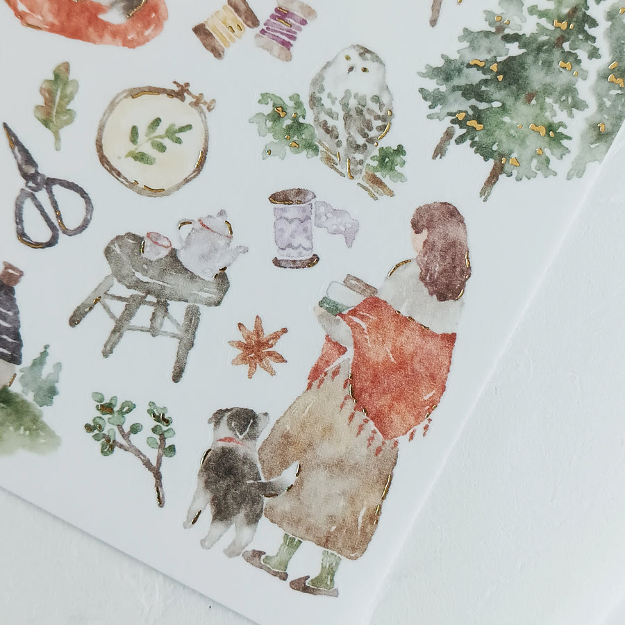 Mind Wave With Nature Foil Gold Sticker - Hobbies