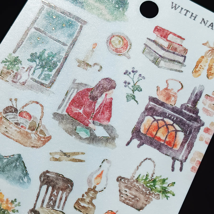 Mind Wave With Nature Foil Gold Sticker - Hobbies