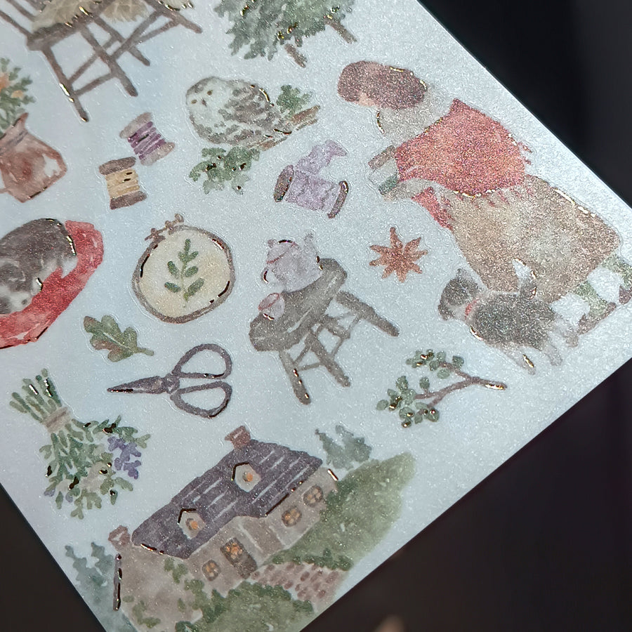 Mind Wave With Nature Foil Gold Sticker - Hobbies