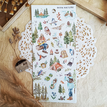 Mind Wave With Nature Foil Gold Sticker - Bird Watching