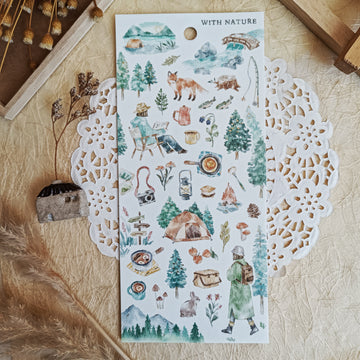 Mind Wave With Nature Foil Gold Sticker - Hiking