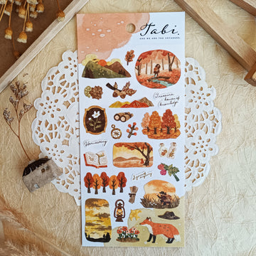 Mind Wave Tabi Foil Gold Sticker - Autumn Forest
