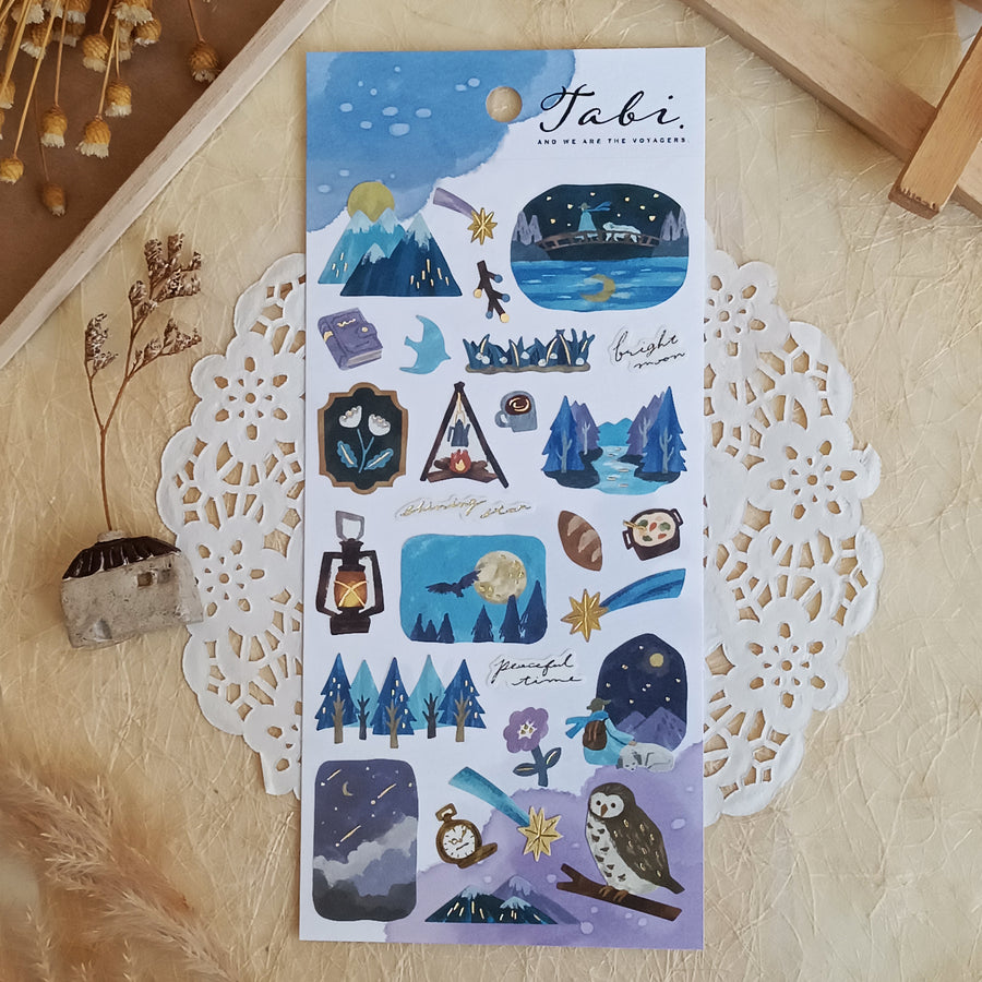 Mind Wave Tabi Foil Gold Sticker - Night Forest