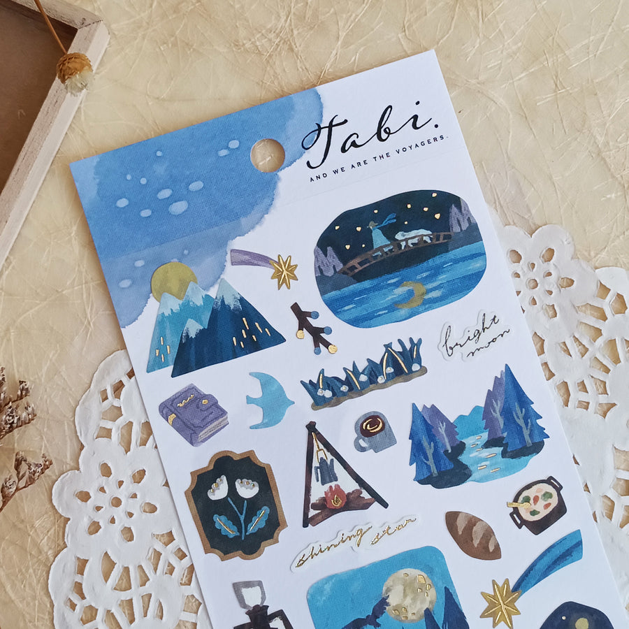 Mind Wave Tabi Foil Gold Sticker - Night Forest