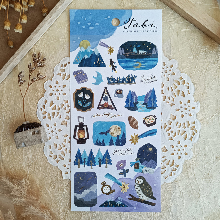 Mind Wave Tabi Foil Gold Sticker - Night Forest