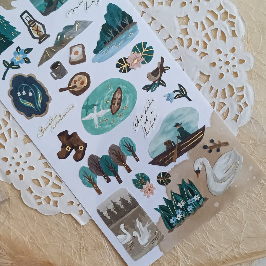 Mind Wave Tabi Foil Gold Sticker - Land of Lake