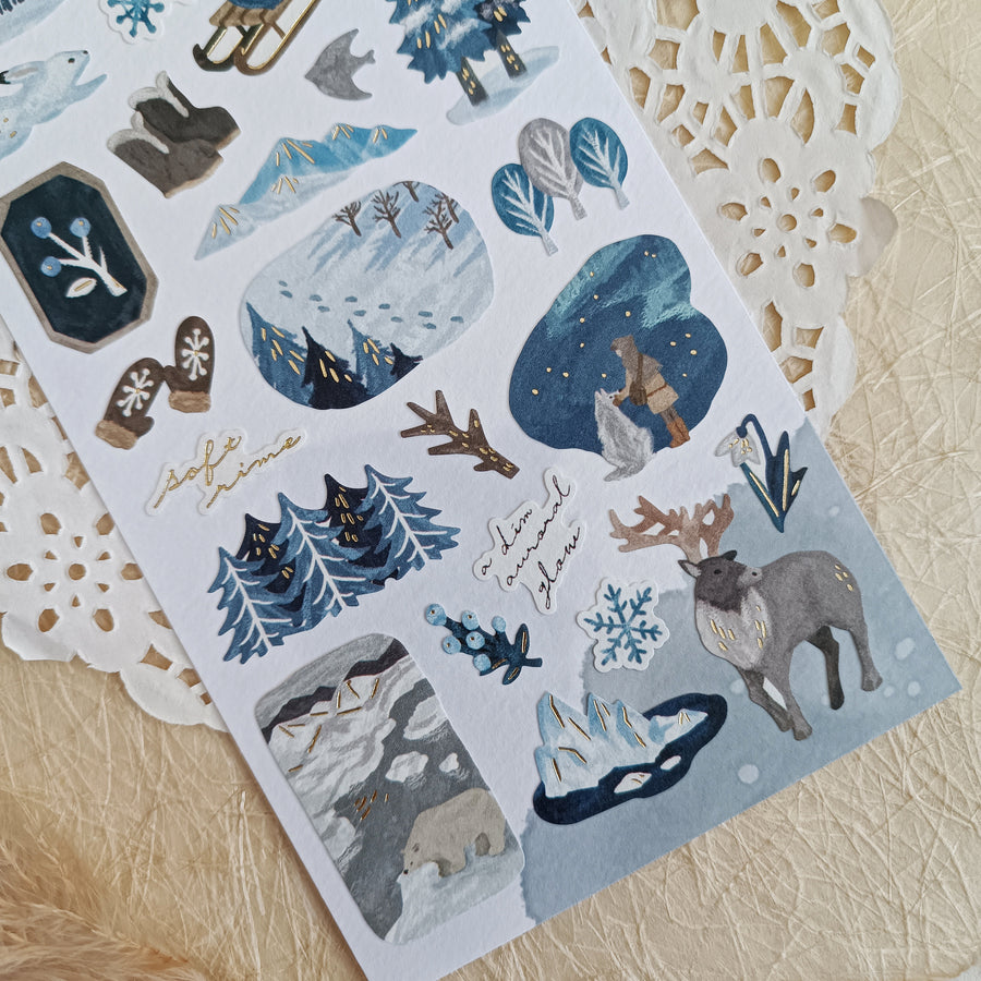 Mind Wave Tabi Foil Gold Sticker - Land of Frozen Sky
