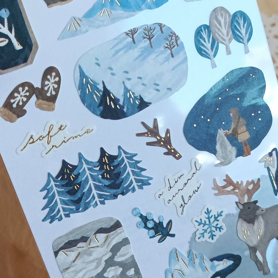 Mind Wave Tabi Foil Gold Sticker - Land of Frozen Sky