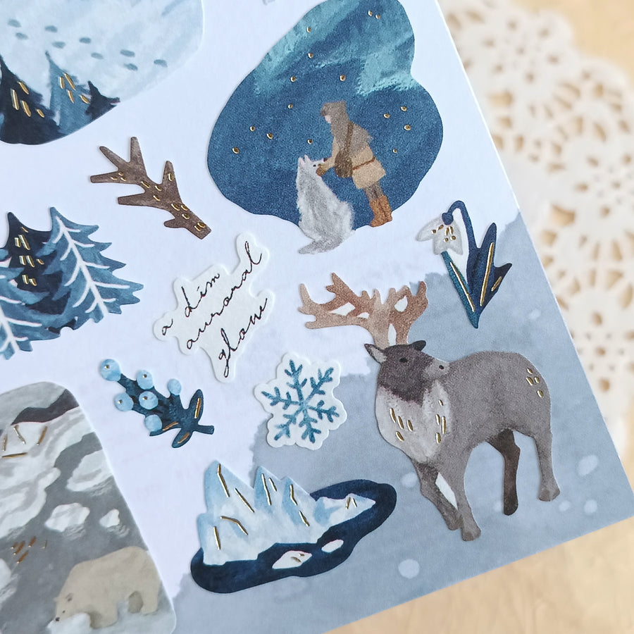 Mind Wave Tabi Foil Gold Sticker - Land of Frozen Sky