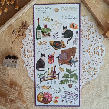 Mind Wave Snug Room Foil Gold Sticker - Wine