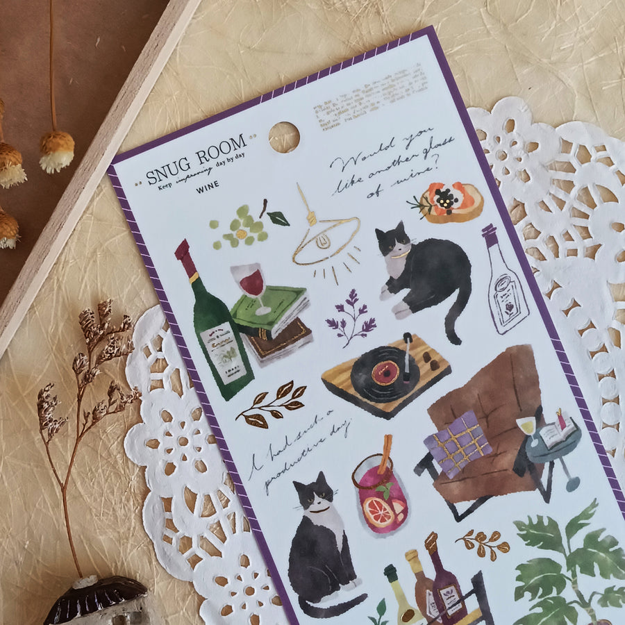 Mind Wave Snug Room Foil Gold Sticker - Wine