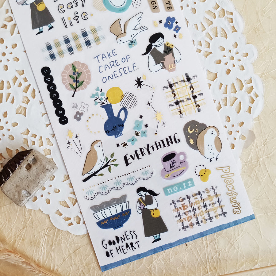 Mind Wave Relax / Nice Day Gold Foil Sticker - Tableware Store