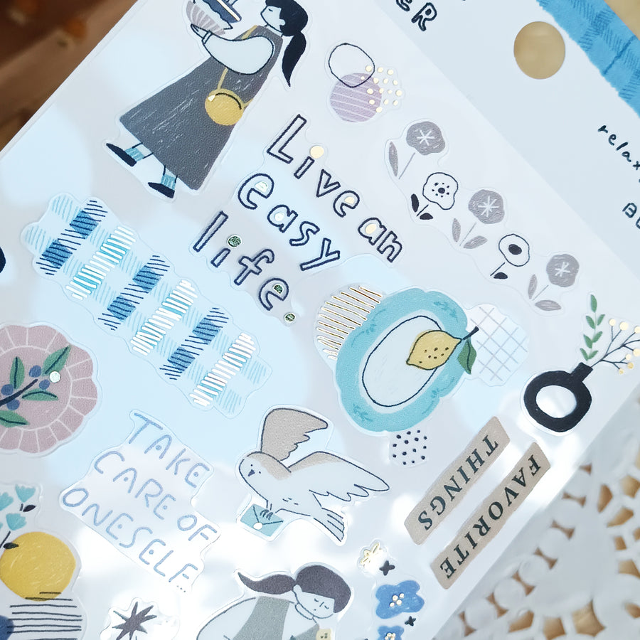 Mind Wave Relax / Nice Day Gold Foil Sticker - Tableware Store
