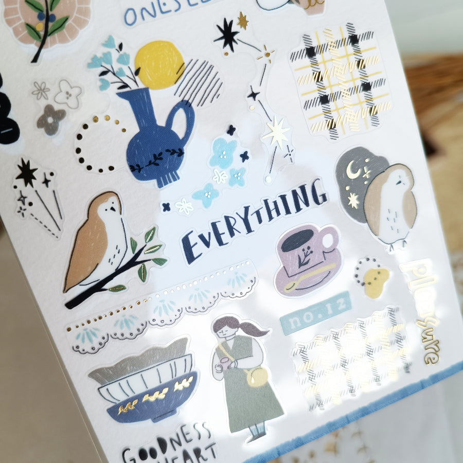 Mind Wave Relax / Nice Day Gold Foil Sticker - Tableware Store
