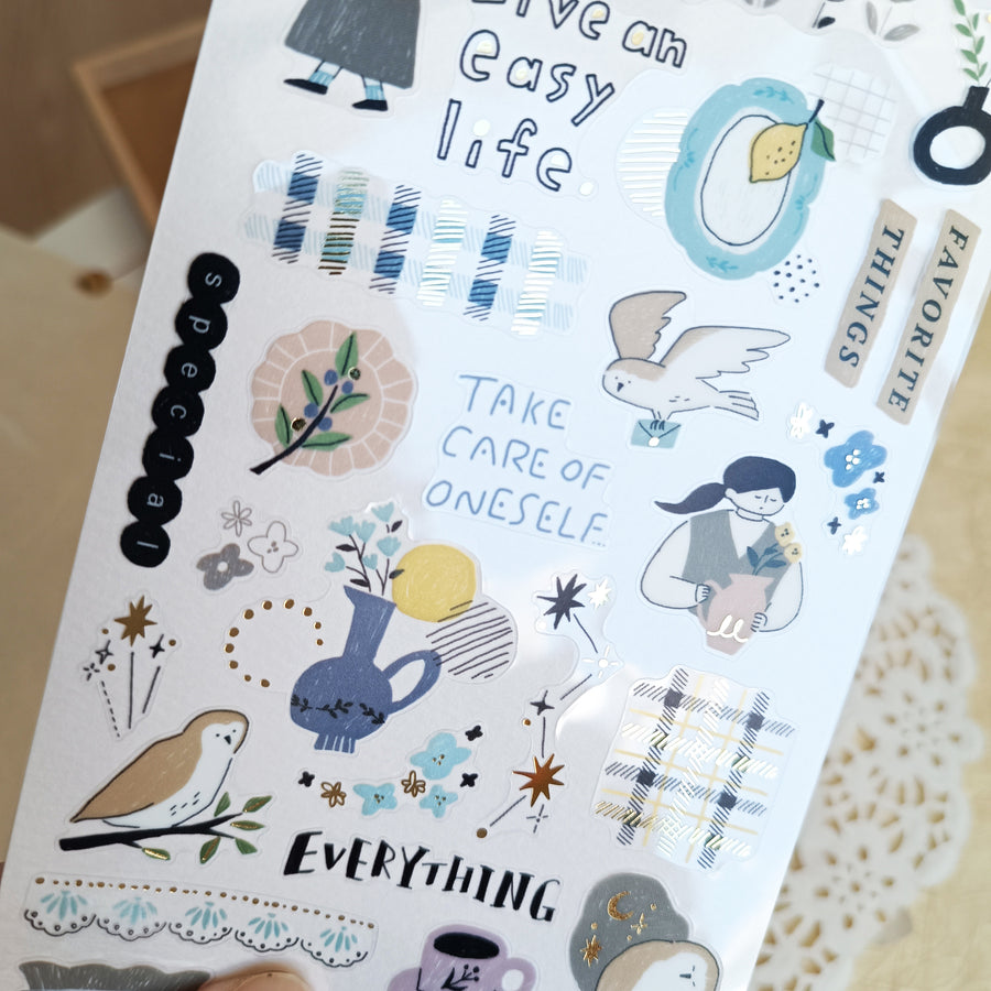 Mind Wave Relax / Nice Day Gold Foil Sticker - Tableware Store