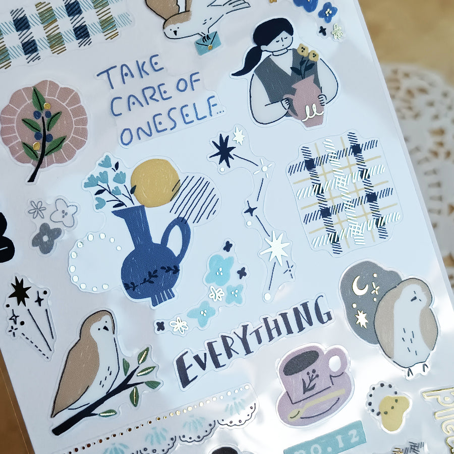 Mind Wave Relax / Nice Day Gold Foil Sticker - Tableware Store