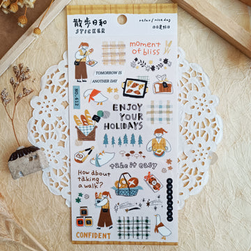 Mind Wave Relax / Nice Day Gold Foil Sticker - Bakery