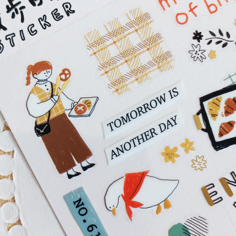 Mind Wave Relax / Nice Day Gold Foil Sticker - Bakery